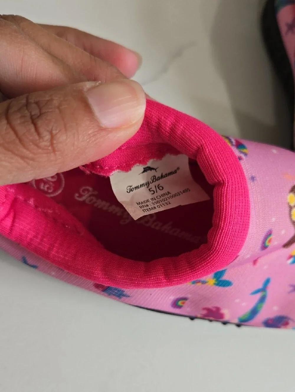 Tommy Bahama Pink Mermaid Print Kids Slip-On Water Shoe